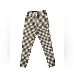 Zara Women‎ Faux Suede Leggins Size medium Color Brown White Elastic Waistband